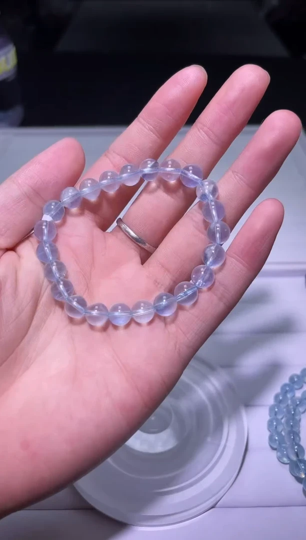 1海蓝宝石（处理）X027-8mm海蓝宝单圈-多样性发其一