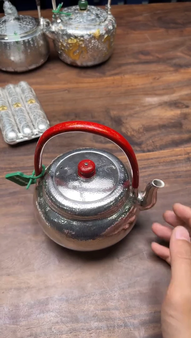 c*呆坐 手锤纹菠萝漆圆融交泰 提梁壶