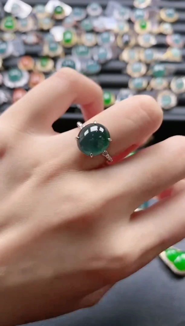 【闪购商品】翡翠戒指银S925镶嵌51511