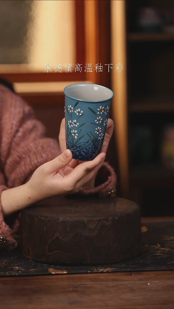 陶瓷景德镇高温釉下手绘陶瓷@L462@