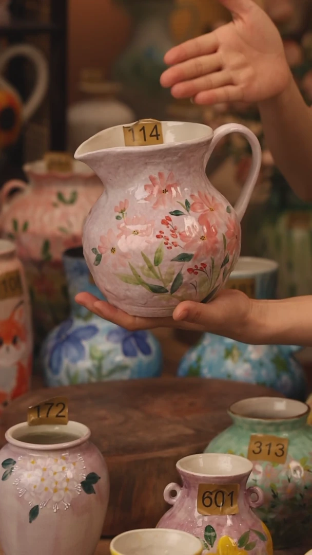 陶瓷114景德镇设计师手作花器摆件侘寂风