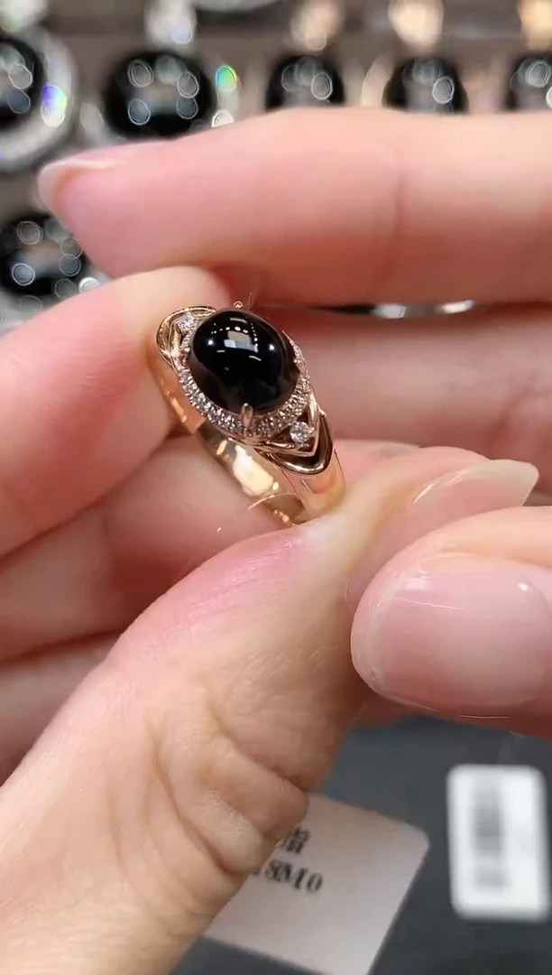 18K金镶嵌戒指翡翠D12 多样性发一件