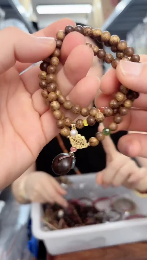 木质非金属香香木扣扣多圈手串