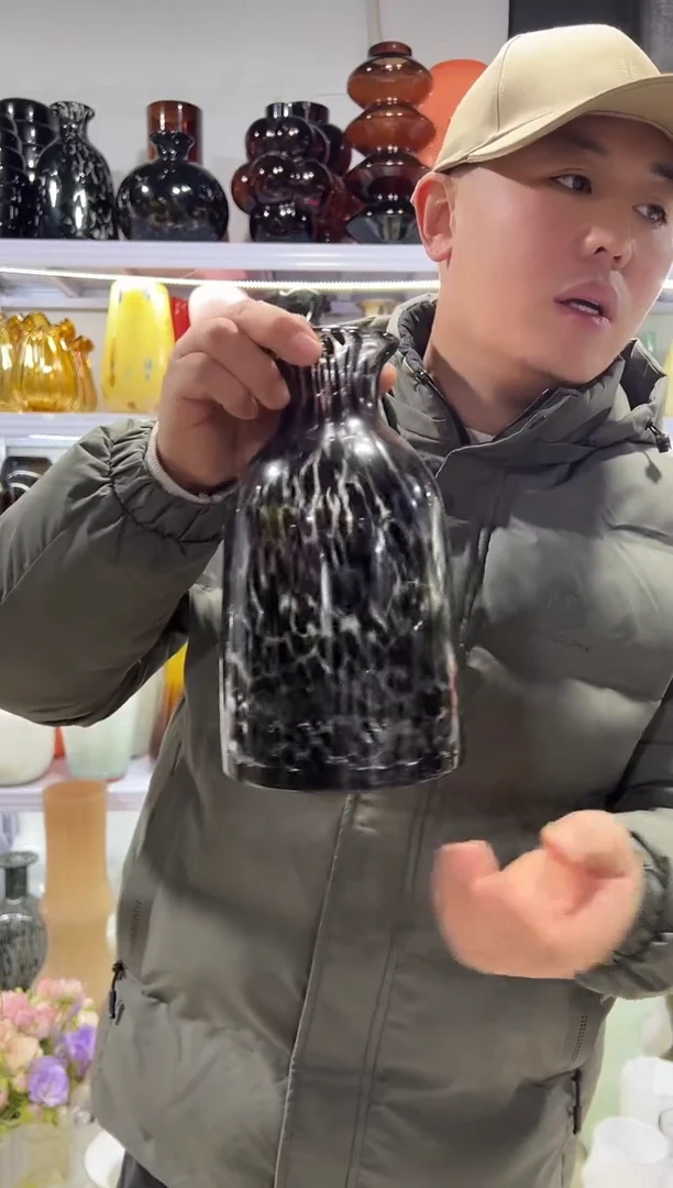 豹纹小口花瓶微瑕介意勿拍