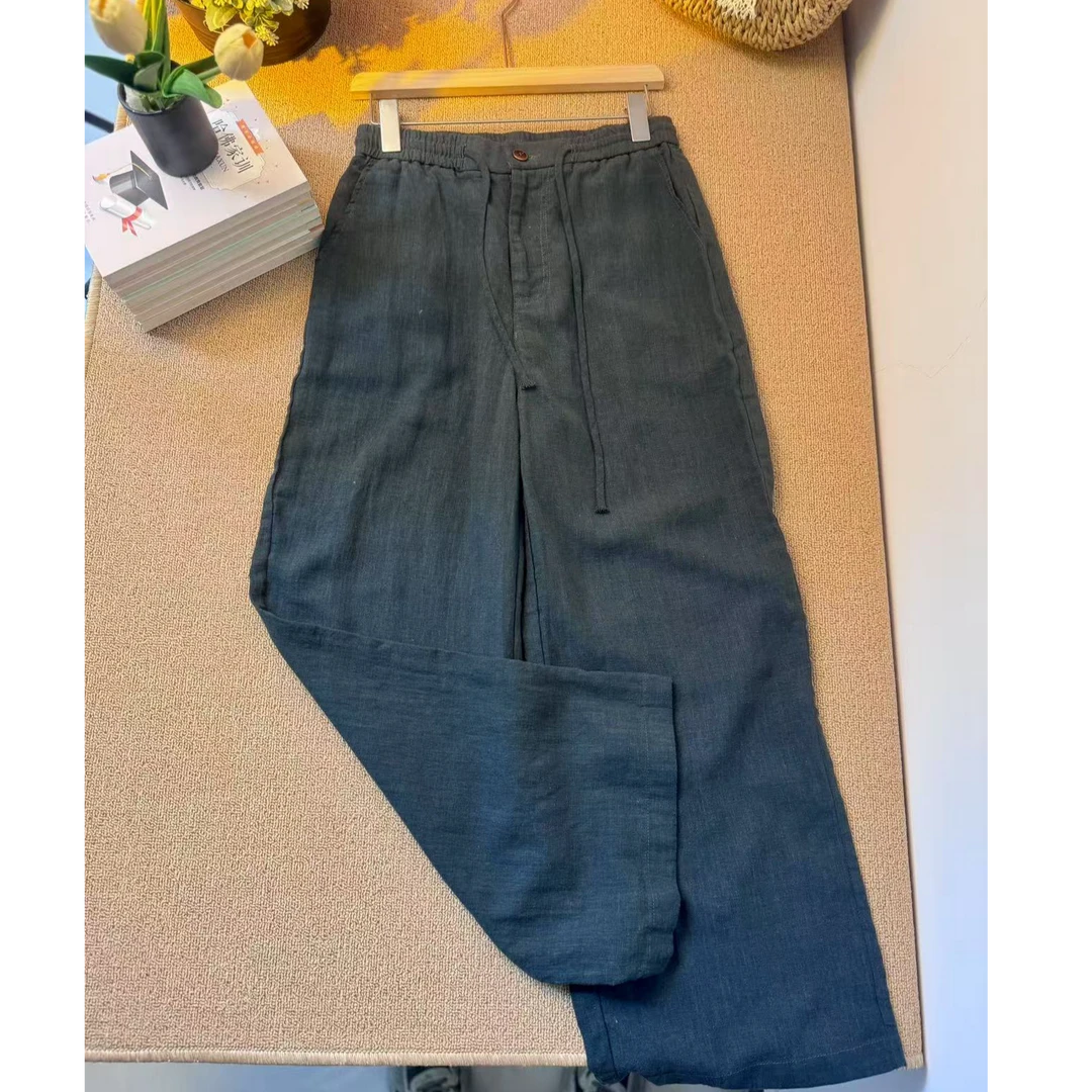 汉麻垂感直筒长裤透气显腿直气质百搭时尚时装裤