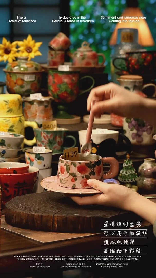 陶瓷景德镇高温釉下彩手工手绘款式@A1139@