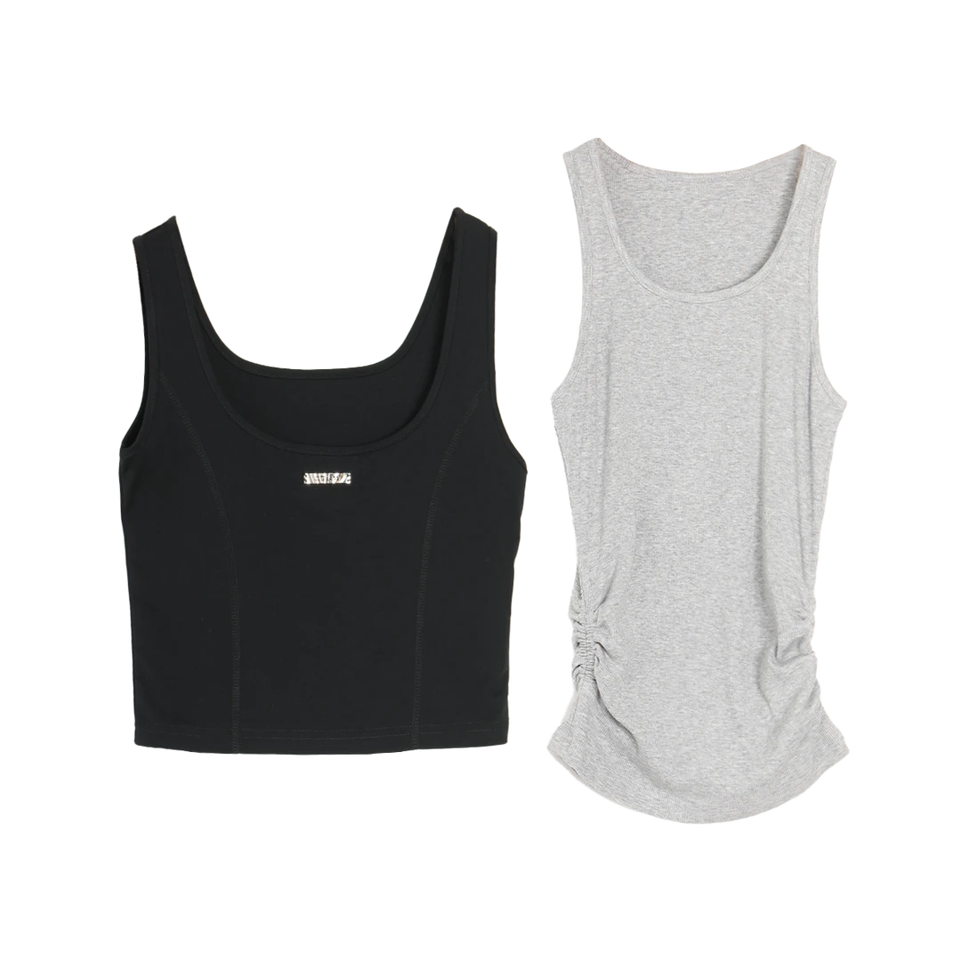 【专场PO价】西町村屋设计感基础撞色无袖内外套工字背心AB9602003