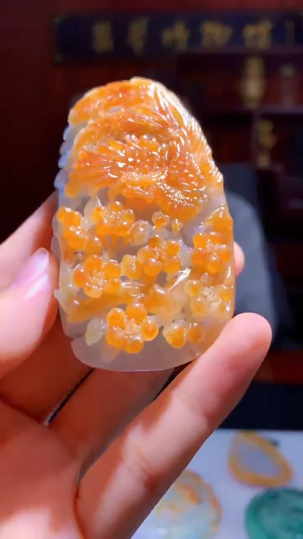 未镶嵌定制翡翠8008hm-毛货挂件27