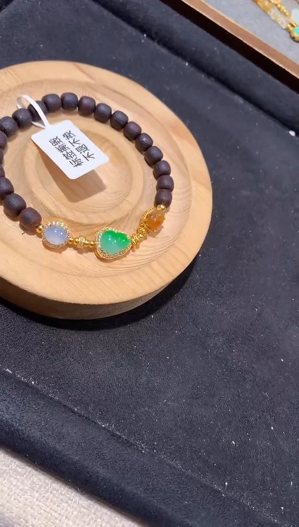 银S925镶嵌手串翡翠手串