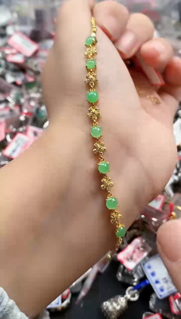 银S925镶嵌戒指翡翠天然A货缅甸翡翠