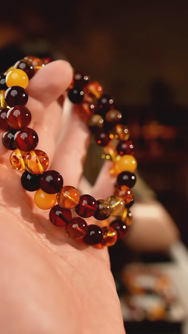 琥珀颈饰未镶嵌10+多宝妈妈链七大名珀