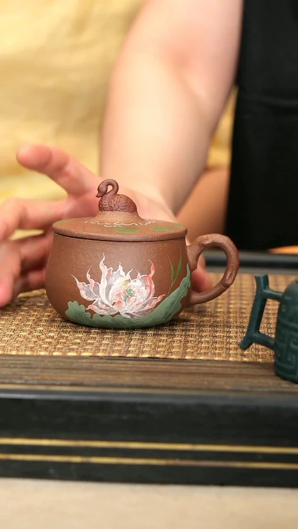 茶壶紫砂ZCY25《荷趣盖杯》桂花砂