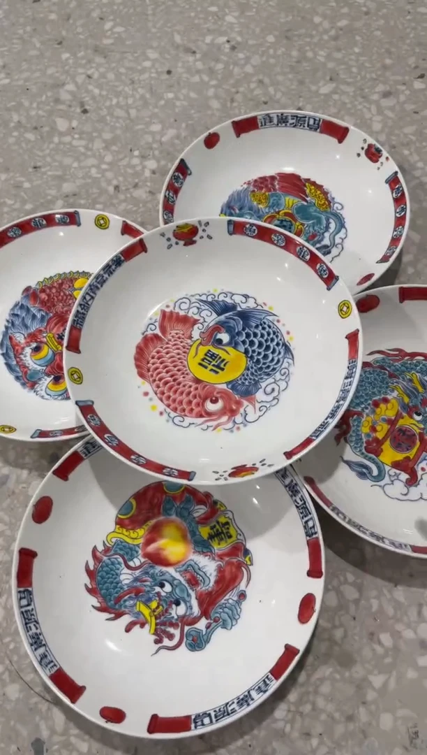 陶瓷昨明景德镇陶瓷：深盘 五个一组