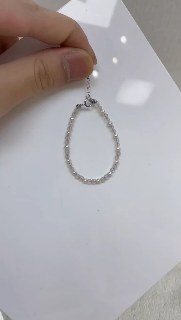 银S925镶嵌淡水珍珠手链