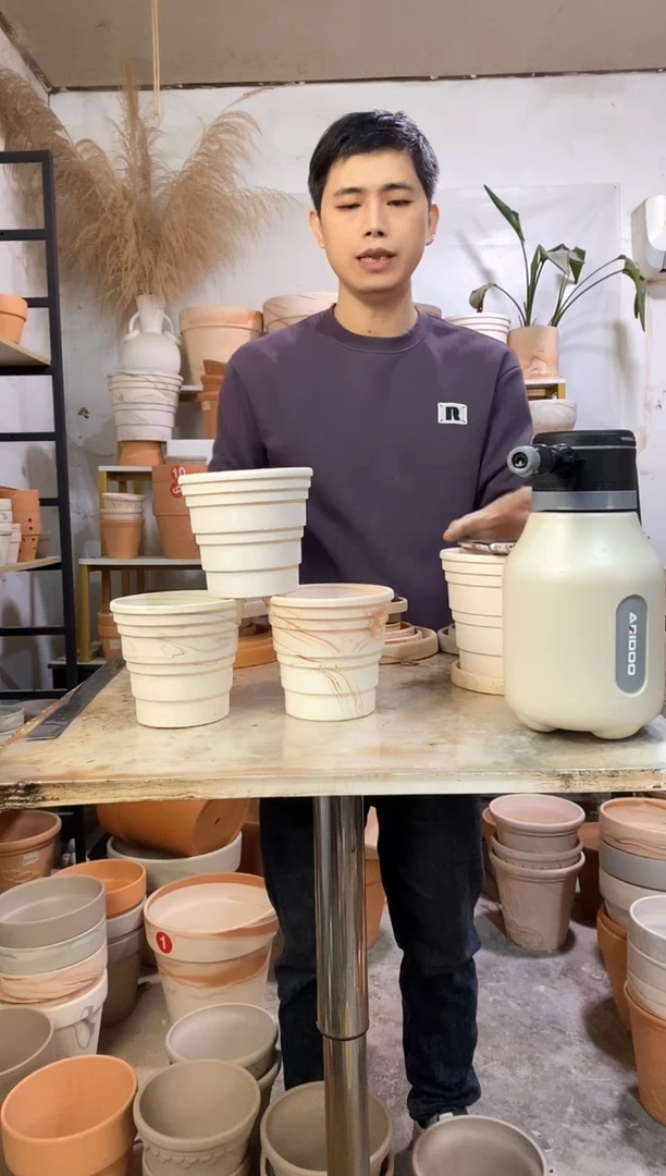 13*12竹节3色组合 3盆无托