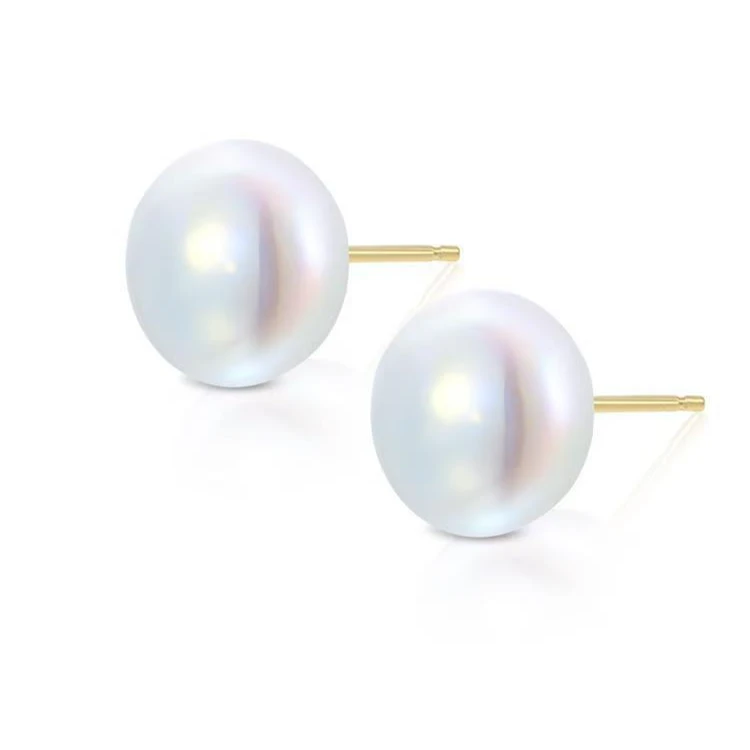 合金仿珍珠耳饰 白色12mm