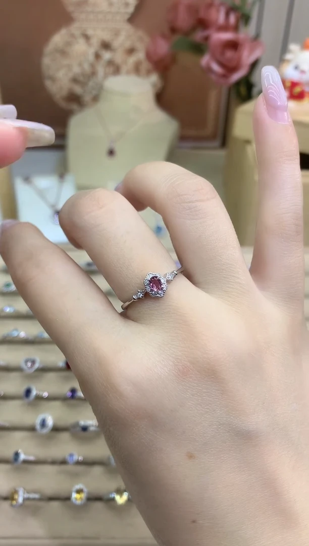 银S925镶嵌戒指碧玺碧玺