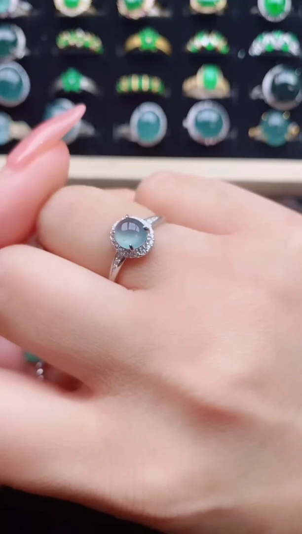 【闪购商品】翡翠戒指银S925镶嵌321312