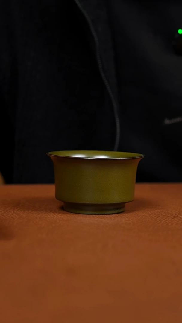 瓷片茶叶沫马蹄杯