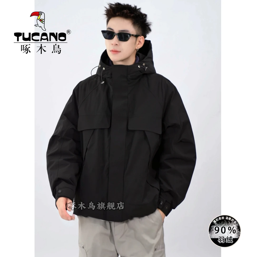 TUCANO/啄木鸟2025男士新款90白鸭绒连帽保暖工装美式羽绒服
