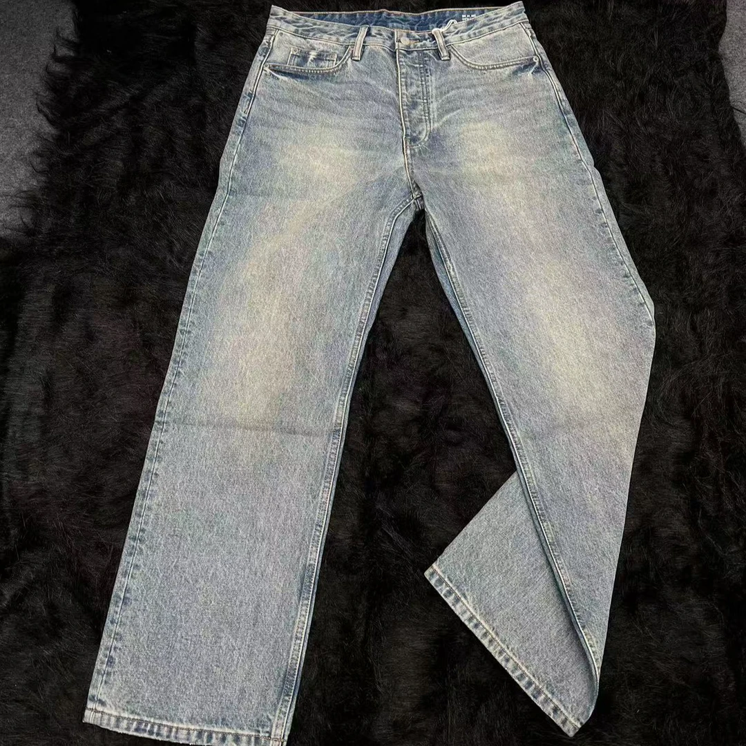 （5006日系丹宁）小众设计师潮牌男女情侣同款重工洗水丹宁牛仔裤