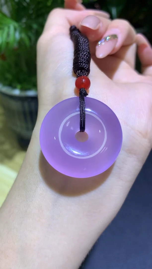 手镯玛瑙/玉髓未镶嵌卡30葡萄紫平安扣