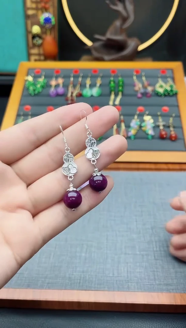 【闪购商品】玛瑙/玉髓耳钉银S925镶嵌232000