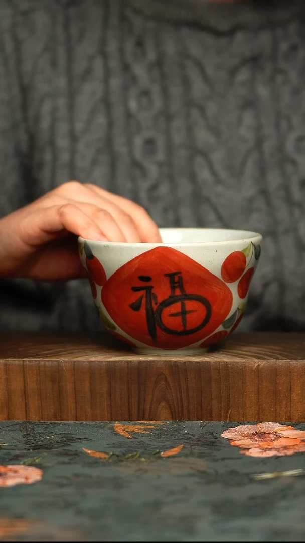 杯釉下彩手工手绘同款陶器