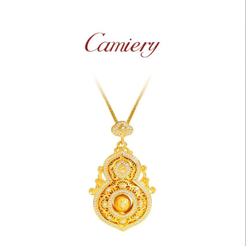 CAMIERY/卡美瑞 新中式轻奢人生四美镂空葫芦项链百搭