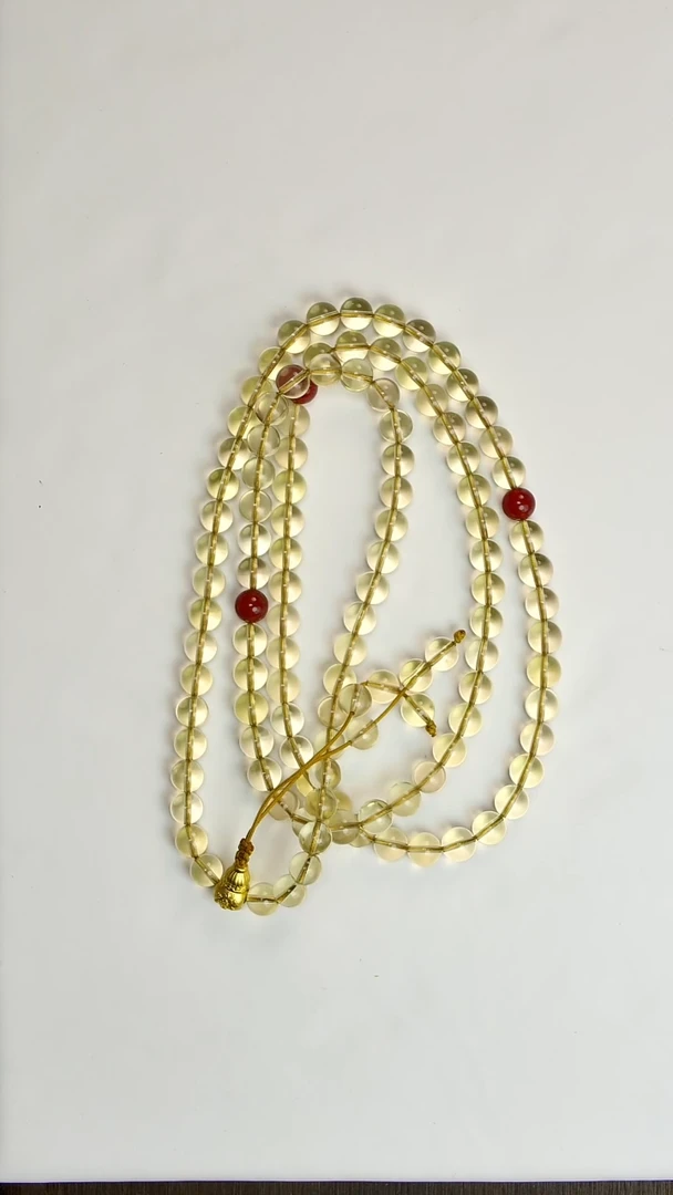 项链未镶嵌水晶巴西黄六芒星108颗