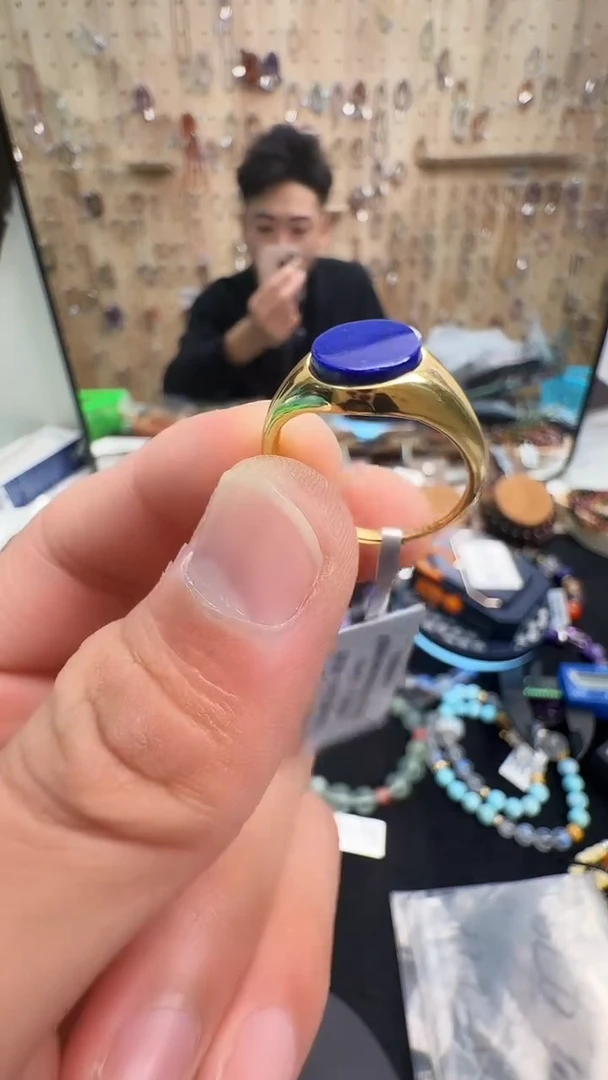 银S925镶嵌青金石戒指村2580 多样性发一件