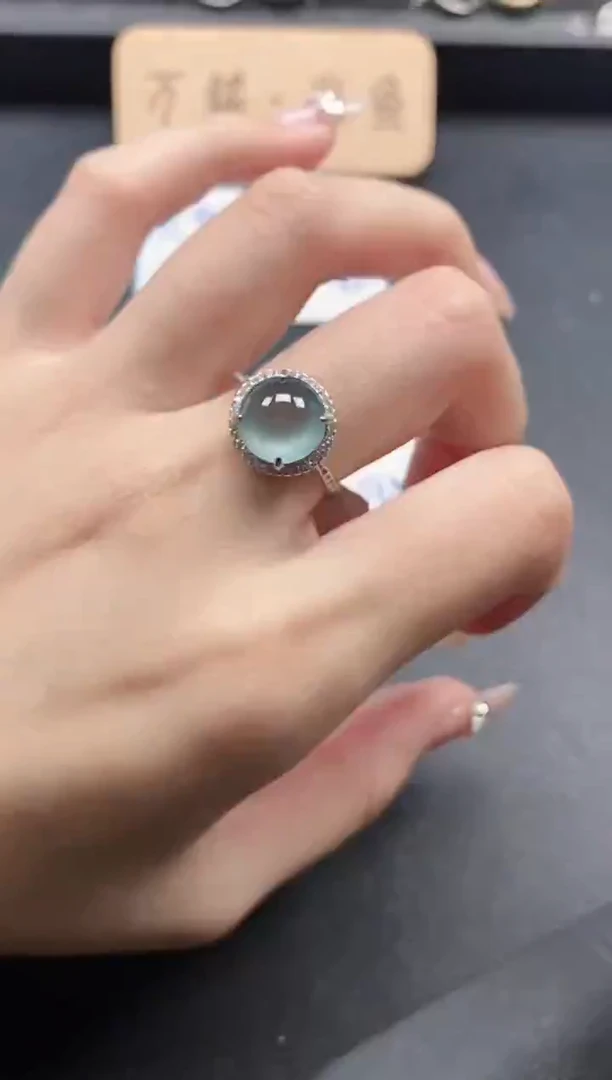 银S925镶嵌戒指翡翠51511