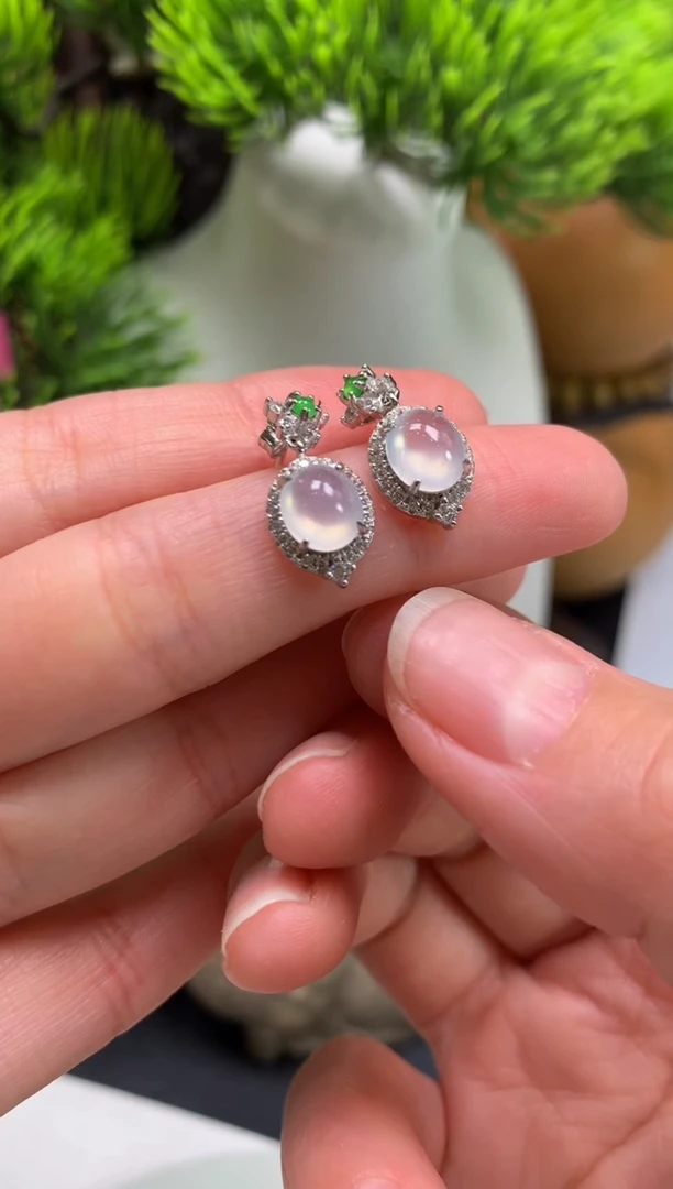 未镶嵌翡翠耳饰微****～---124776