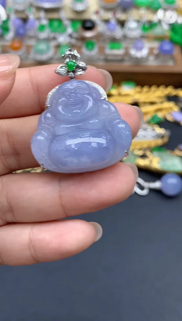 翡翠18K金镶嵌颈饰546-春日珠宝