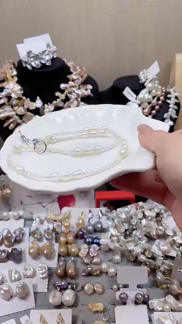 未镶嵌毛衣链淡水珍珠【纯恬饰品】