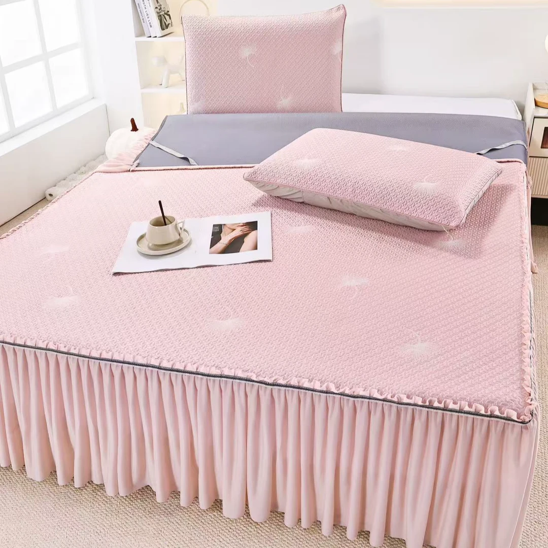 PINCAI/品彩新款PE凉感丝（蕾丝）床裙款凉席三件套-XT03