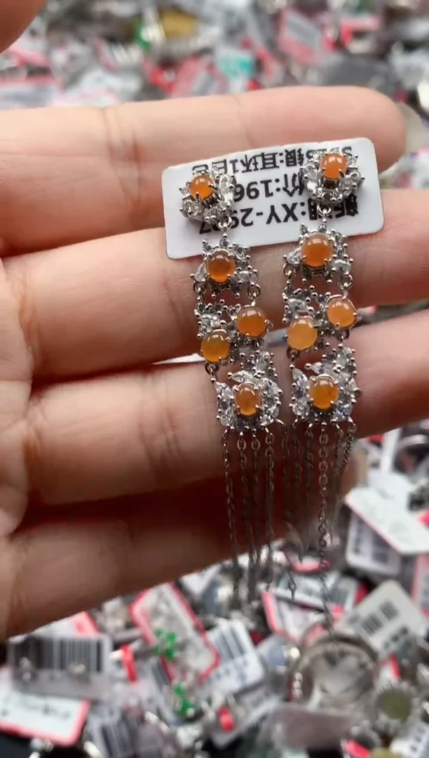 银S925镶嵌戒指翡翠天然A货缅甸翡翠