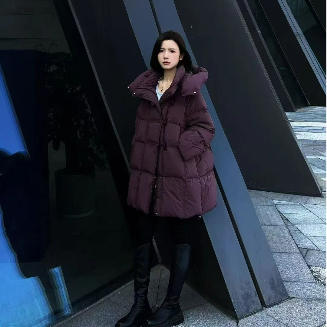 6803韩版设计感宽松保暖连帽羽绒服