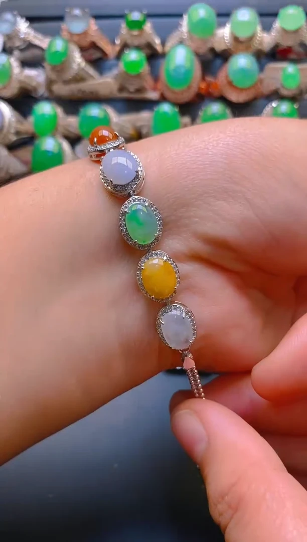 【闪购商品】翡翠耳饰银S925镶嵌天然A货翡翠1