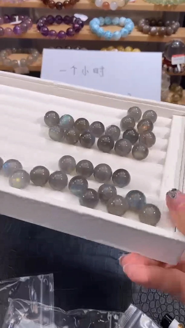 水晶手链未镶嵌灰月光手链13mm多样性发一