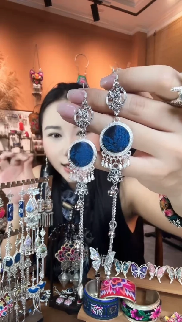 刺绣纯手工民族风耳环