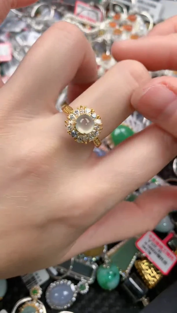 银S925镶嵌戒指翡翠777---6