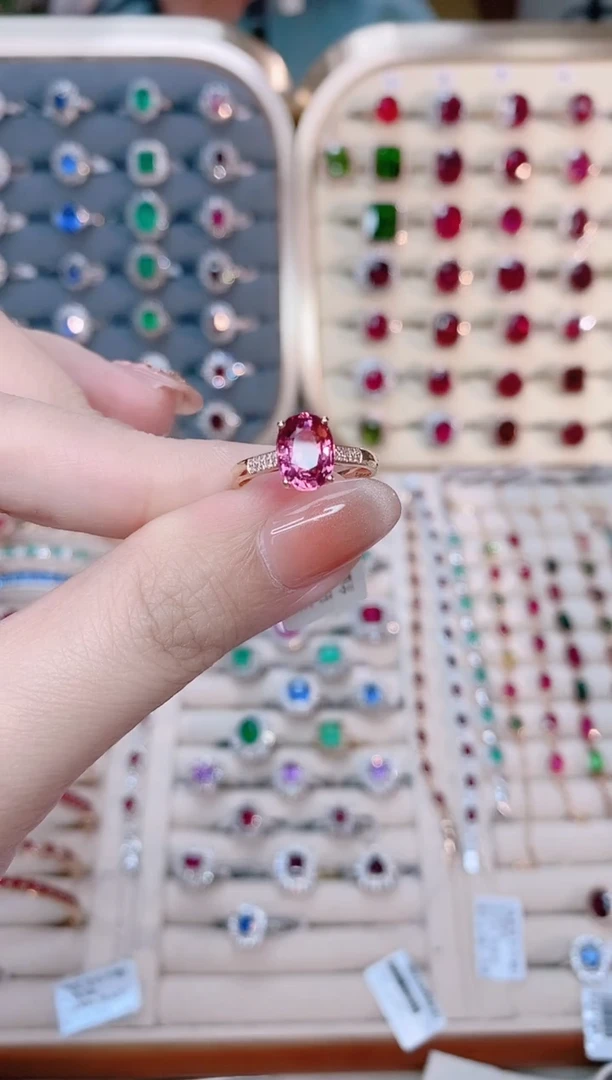 【闪购商品】碧玺18K金戒指18K金镶嵌1