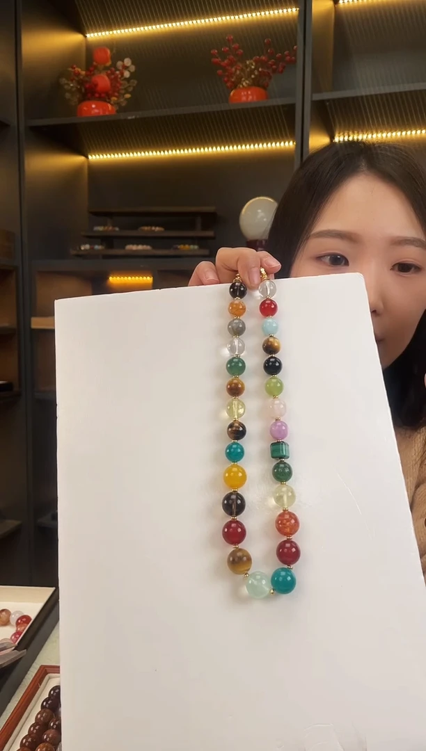 未镶嵌手链水晶朱朱同款孔雀石项链