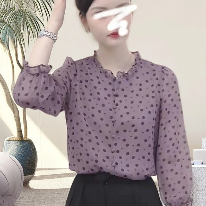 小衫别致T恤衫碎花上衣雪纺衫新款女士独特减龄七分袖2025年夏季