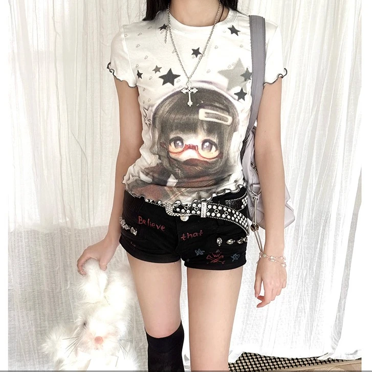 Kyouko baby * 碎星星*  拼接古早bjd设计感短袖T恤轻亚