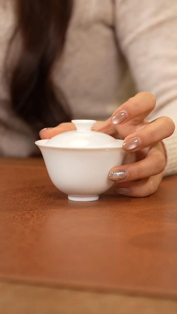 【闪购商品】杯景德镇白胎岩茶盖碗