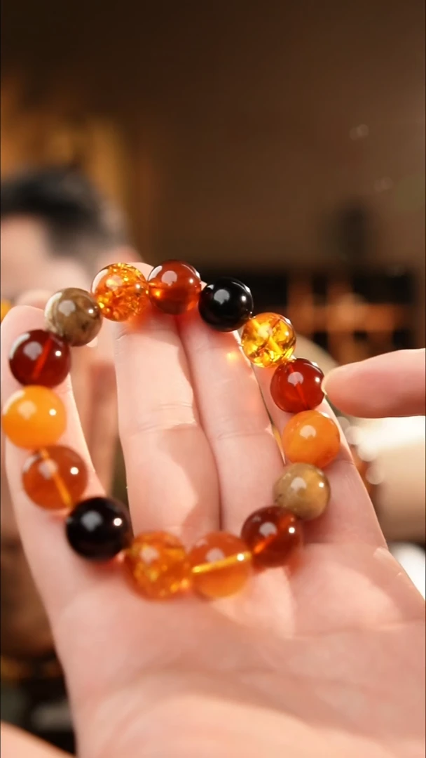 琥珀颈饰未镶嵌13+多宝手串