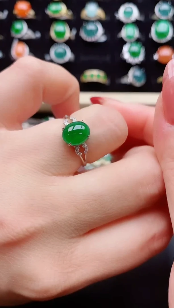 【闪购商品】翡翠戒指银S925镶嵌21321