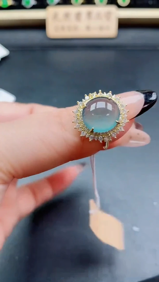 银S925镶嵌戒指翡翠1